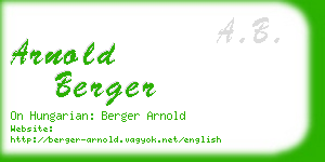 arnold berger business card